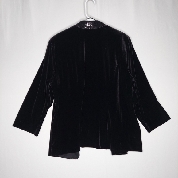 Alex Evenings Pant Suit Set Women 2X Black Velvet Sequin Party Event Wedding - Picture 3 of 16